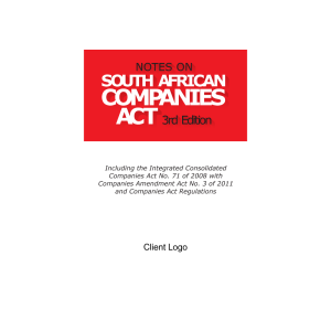 Notes on South African Companies Act - eBook