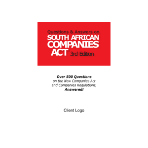 Questions and Answers on South African Companies Act - eBook